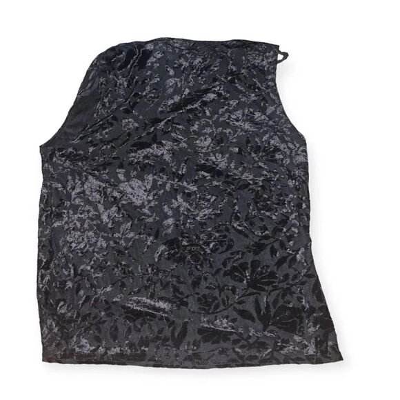 Y2k cowl neck flocked blouse - Picture 2 of 2